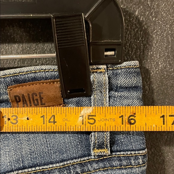 PAIGE jimmy jimmy skinny jeans. Women's Light Blue Straight Leg distressed Jeans - Picture 11 of 13